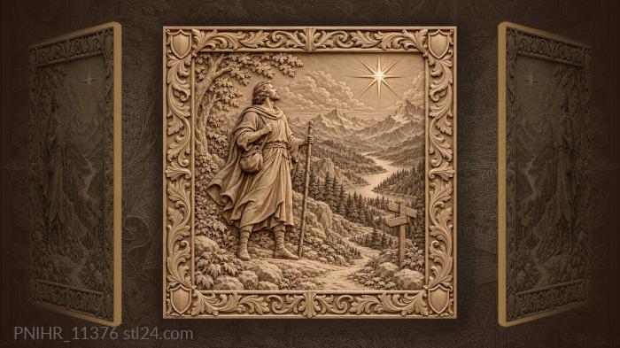 Wanderer seeking celestial guidance 3d STL model
