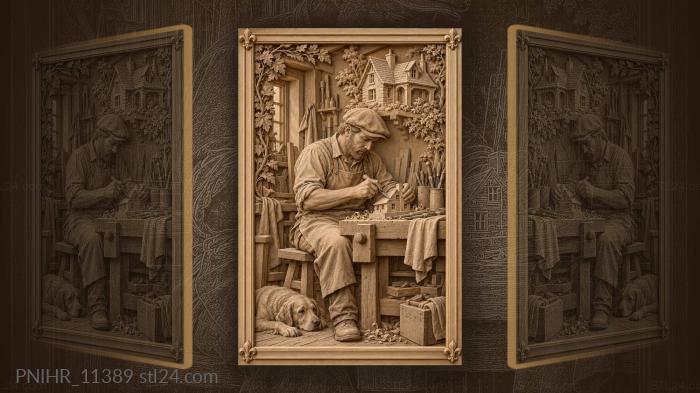 Small house rising over his cap 3d STL model