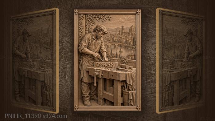 Craftsman at work city backdrop 3d STL model