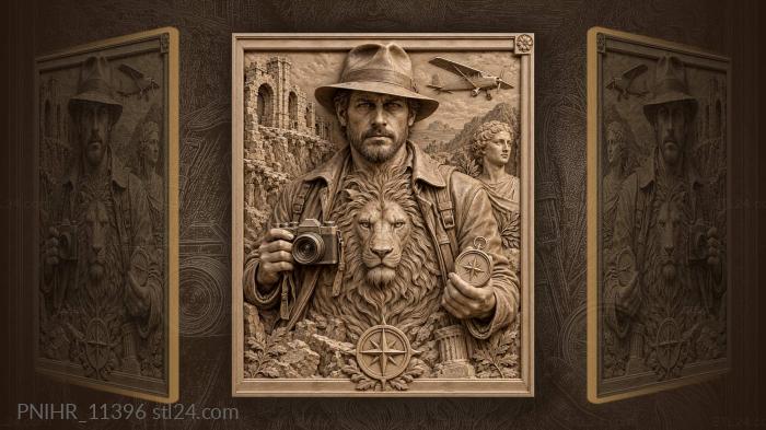 Fedora man with lion heart 3d STL model