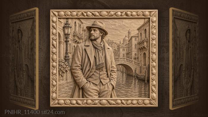 Man in city contemplation 3d STL model