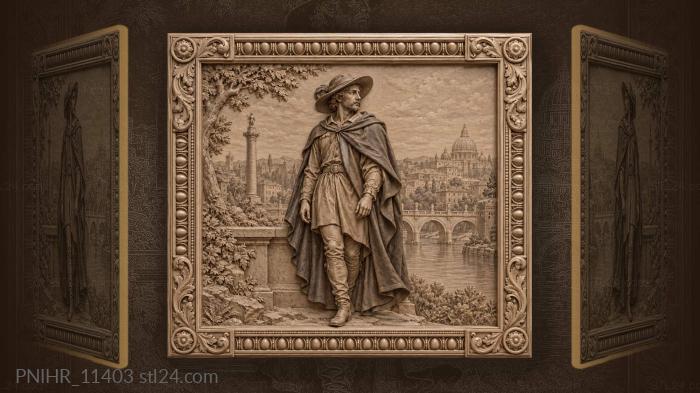 Mysterious man in shadowed city 3d STL model