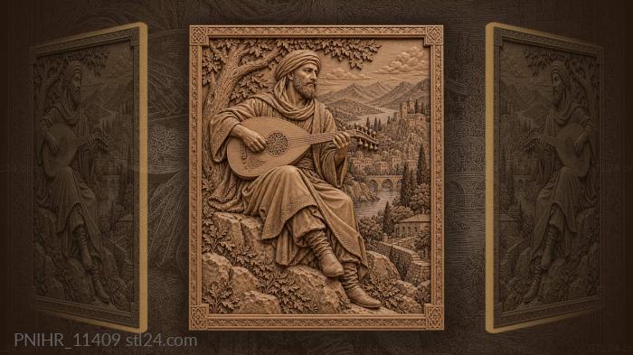Man with strings above town and forest 3d STL model