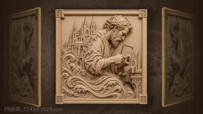 Jeweler building a miniature cathedral 3d STL model