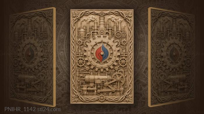 Steampunk gears and industrial structures 3d STL model