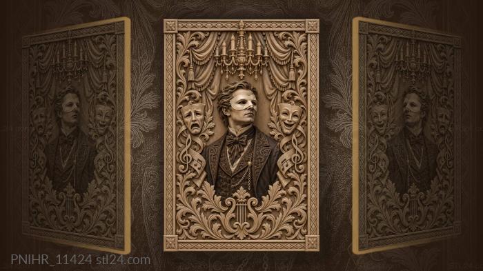 Masked gentleman with musical motifs 3d STL model