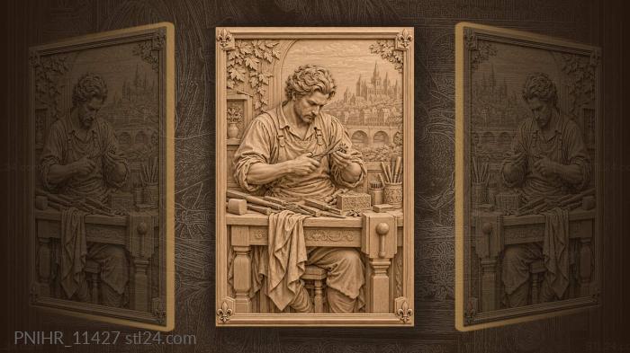 Barber at work city backdrop 3d STL model