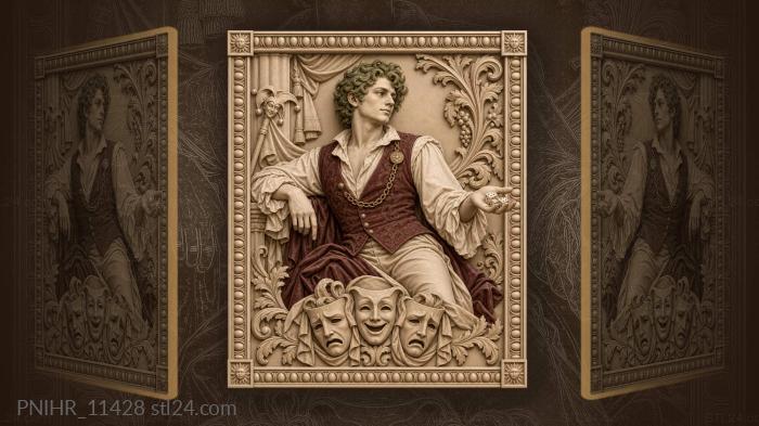 Gambler with masks and sunbursts 3d STL model