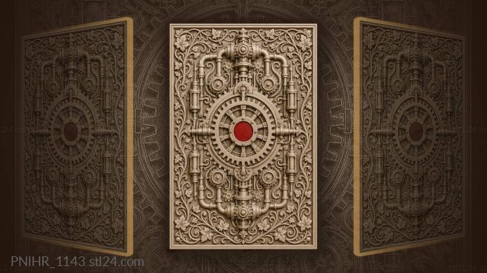Steampunk gears and intricate ivy 3d STL model