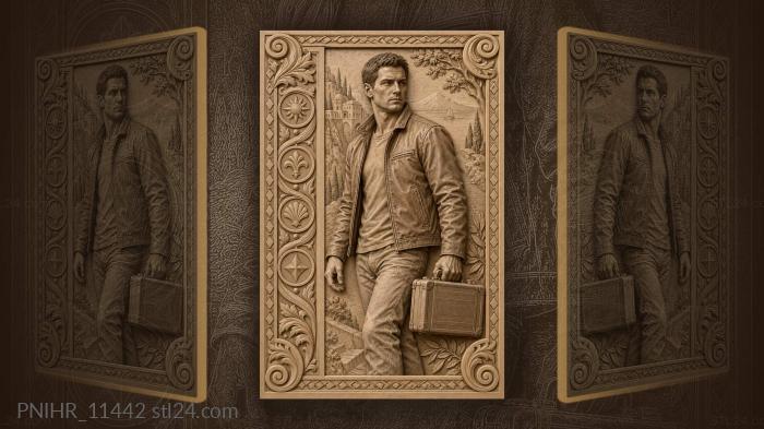 Tom Ripley with a briefcase by the coast 3d STL model
