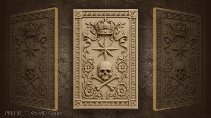 Crown stars nautical skull rosettes 3d STL model