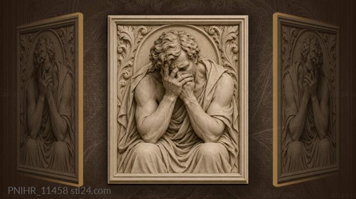 Hands covering eyes and mouth 3d STL model