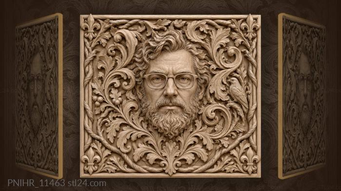 John Lennon in glasses amid foliage 3d STL model