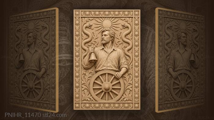 Man with bell and serpents 3d STL model