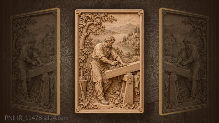 Working a long plank below hills 3d STL model
