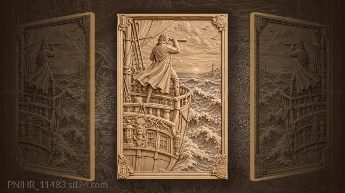 Telescope on the bow in rough seas 3d STL model