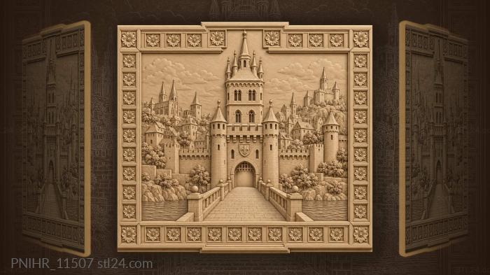 Bridge leading to tall tower 3d STL model