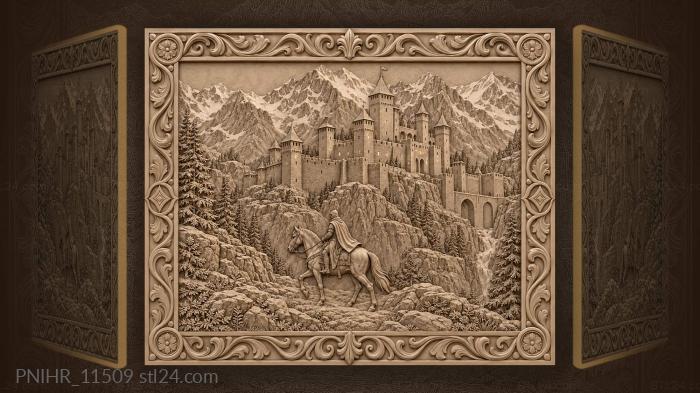 Winter fortress lone horseman mountains 3d STL model