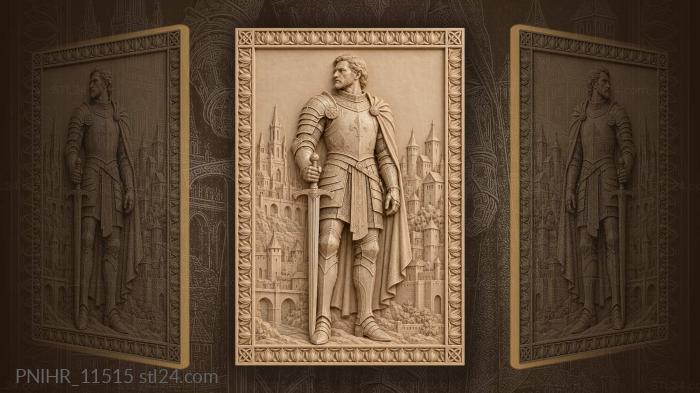 Long sword held close before the towers 3d STL model