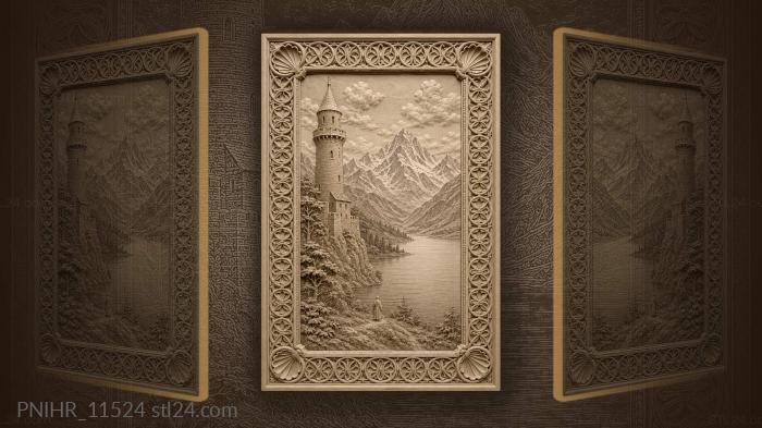 Tower by the mountain lake 3d STL model
