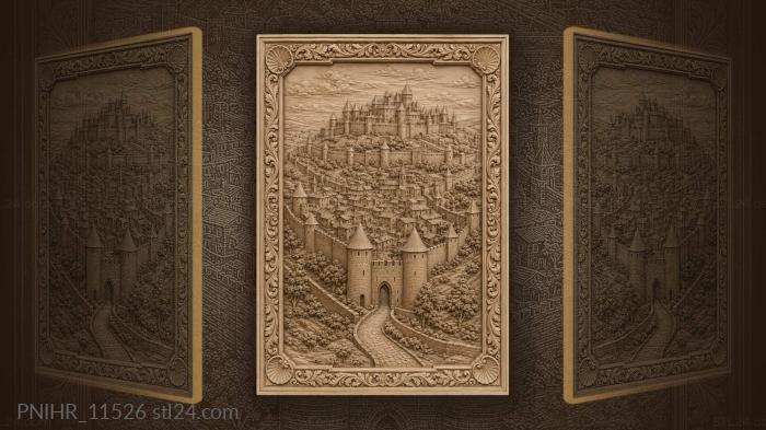 Carcassonne castle on the hill 3d STL model