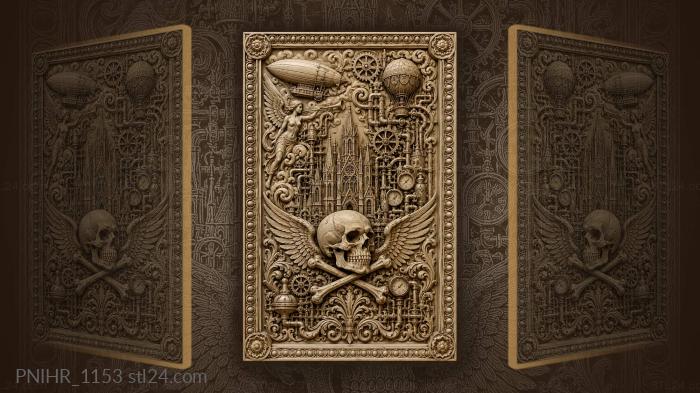 Steampunk skull and gothic cathedral 3d STL model
