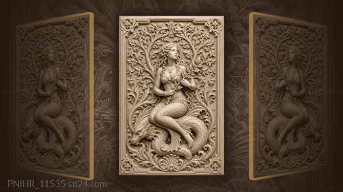 Mermaid and serpentine tree spirit 3d STL model