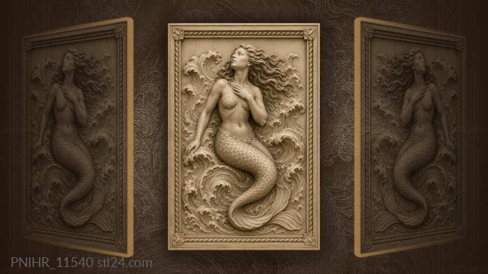 Sea maiden emerges with sweeping tail 3d STL model
