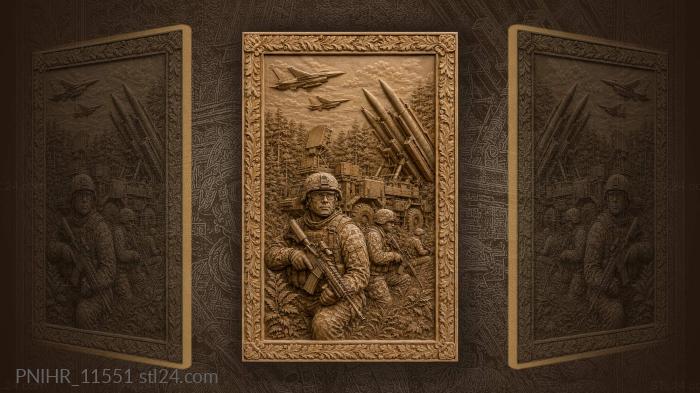 Modern army under missile threat 3d STL model