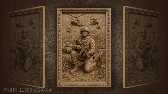 Helicopters tanks soldier battlefield action 3d STL model