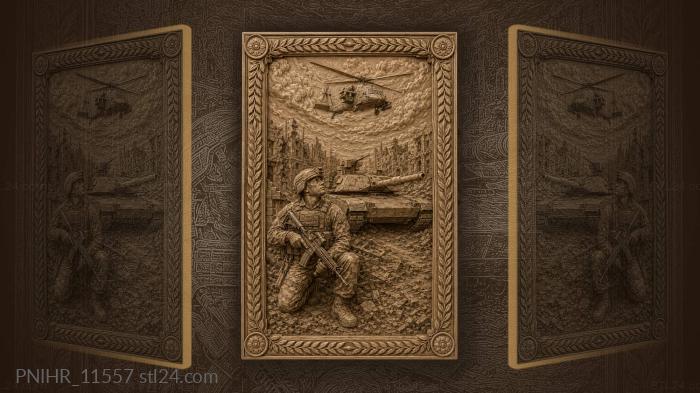 Tank advance under stormy skies 3d STL model