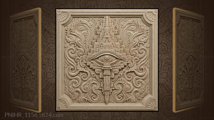 Mystical eye ancient pyramid design 3d STL model