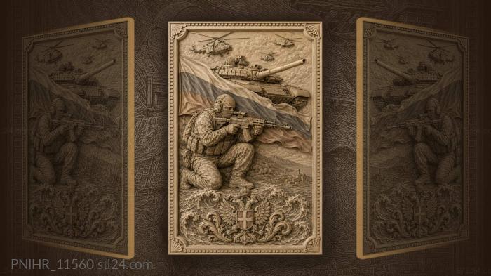 Soldier tank helicopters patriotic emblem 3d STL model