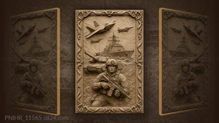 Battle scene with tank and aircraft 3d STL model