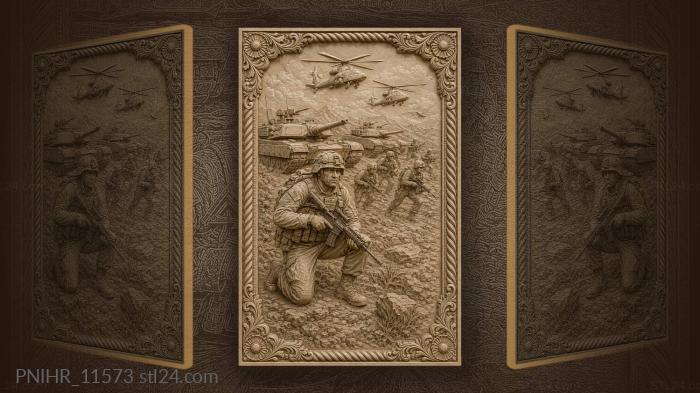 Tanks advance under helicopter cover 3d STL model