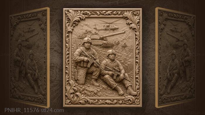 Fierce battle frontline action heroes 3d STL model