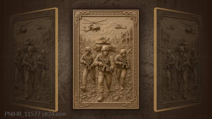 Military advance under stormy skies 3d STL model