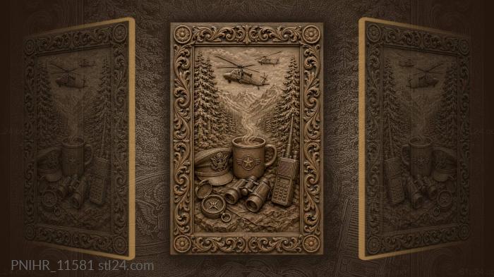 Coffee break in snowy mountains 3d STL model