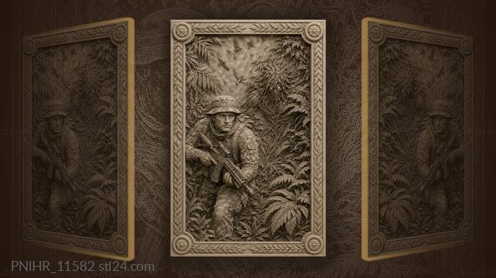Scout unaware of the beast in foliage 3d STL model