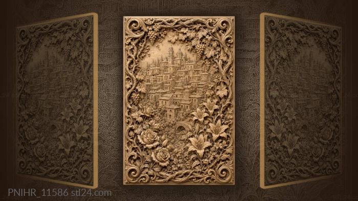 City hidden in blossoming garden 3d STL model