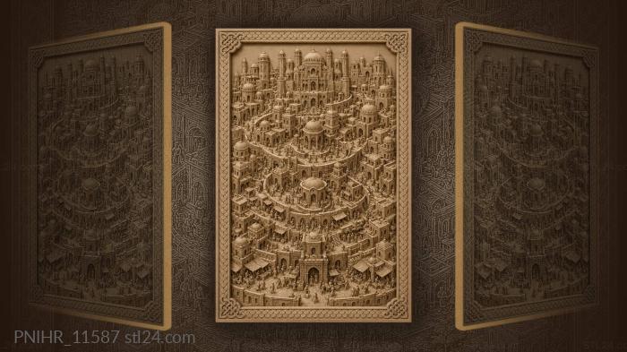 Spiraling city miniature detailed life 3d STL model