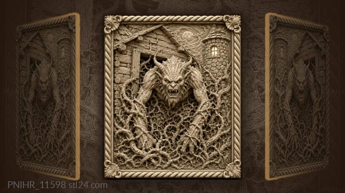 Monster from fairytale cabin tower 3d STL model
