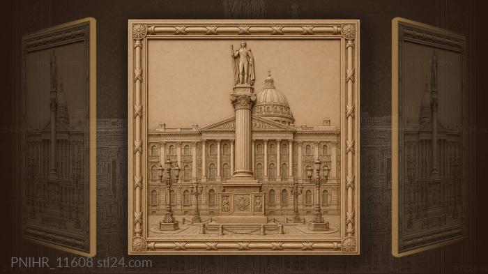 Palace column with stately figure 3d STL model