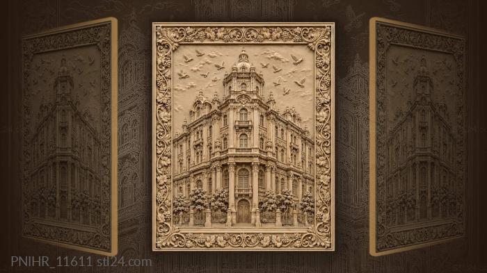 Majestic palace with vineyard frame 3d STL model
