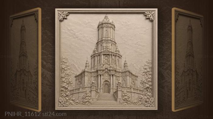 Ancient tower majestic stone architecture 3d STL model