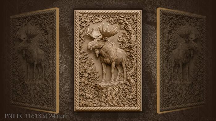 Majestic moose among forest flames 3d STL model