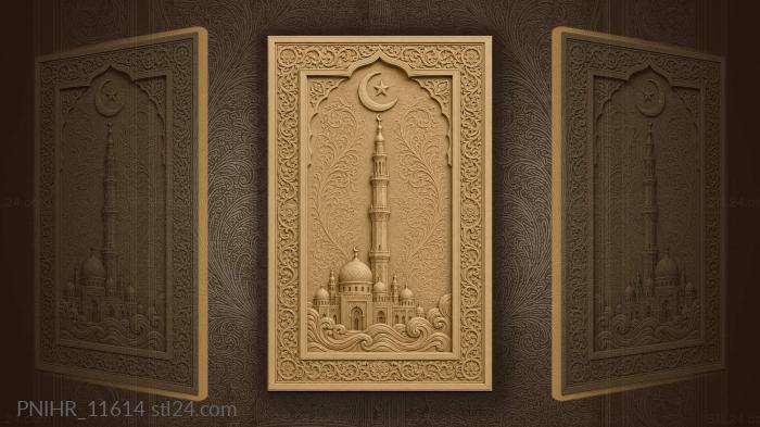 Mosque minaret and ocean waves 3d STL model