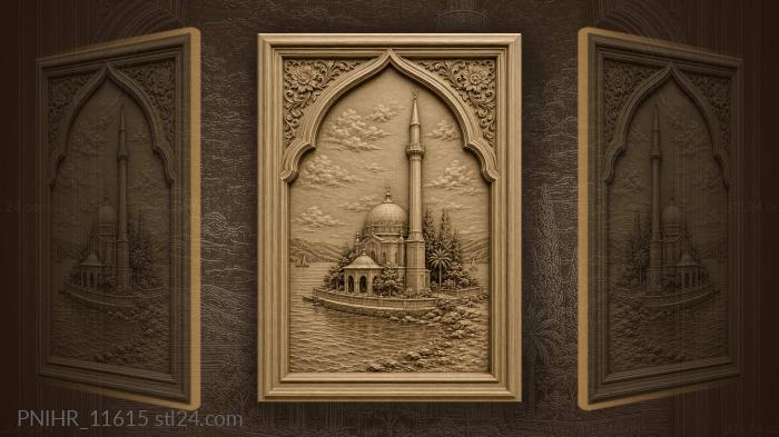 Mosque by the quiet water 3d STL model