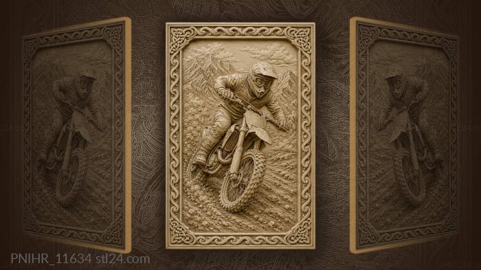 Motocross rider speed action mountains 3d STL model