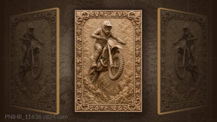 Motorcyclist raising a plume of dust 3d STL model